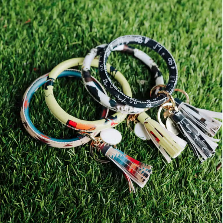 Bangle Bracelet Keyring with Tassel