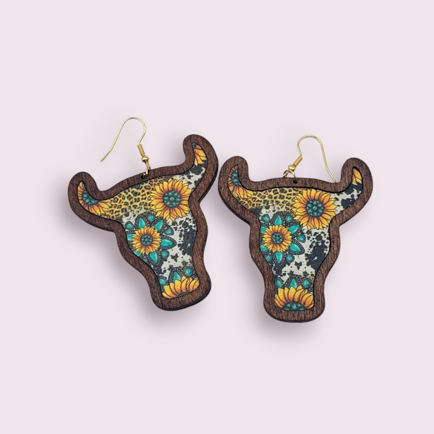 Retro Cowboy Aztec Style Wooden Bohemia Earrings
