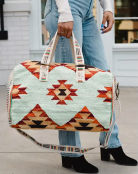Multicolored Aztec Duffel | Weekend Getaway Bag