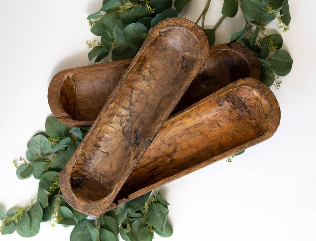 Artisan-Crafted Decorative Wood Bread Bowl: Rustic Elegance in Raw Wood