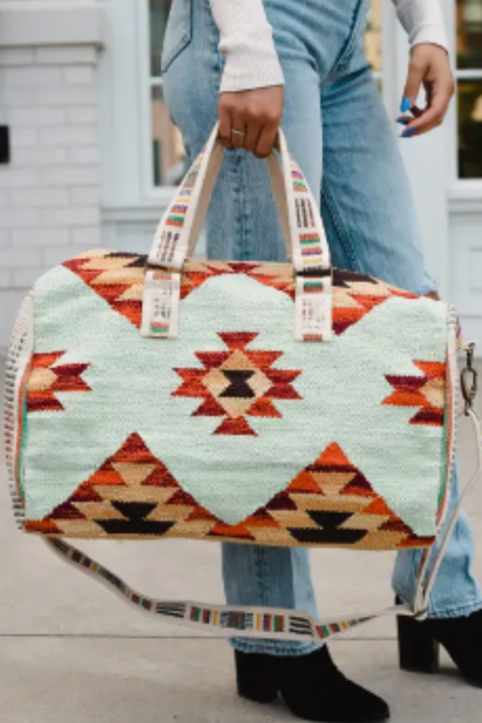 Multicolored Aztec Duffel | Weekend Getaway Bag