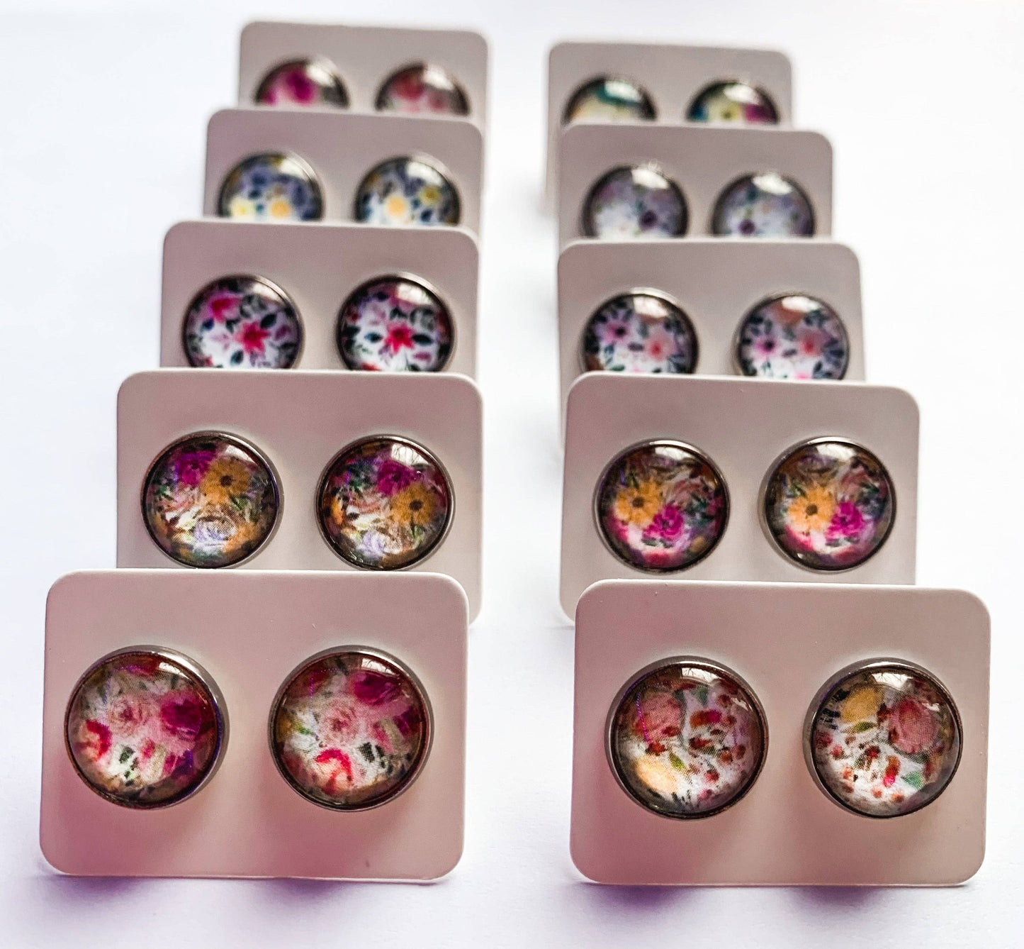 2 SETS of Spring Floral Earrings (12mm)