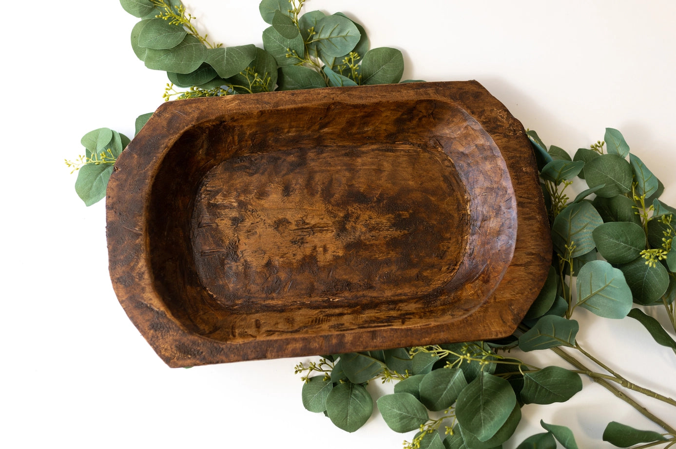 Artisan-Crafted Decorative Wood Bread Bowl: Rustic Elegance in Raw Wood