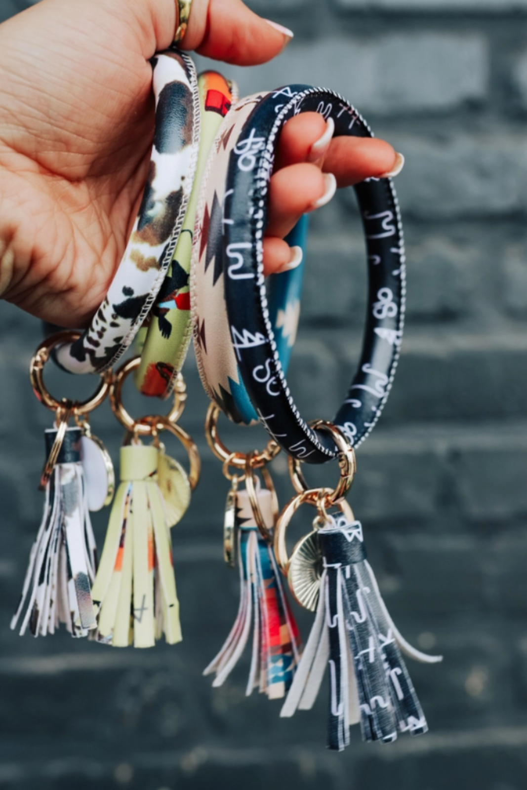 Bangle Bracelet Keyring with Tassel