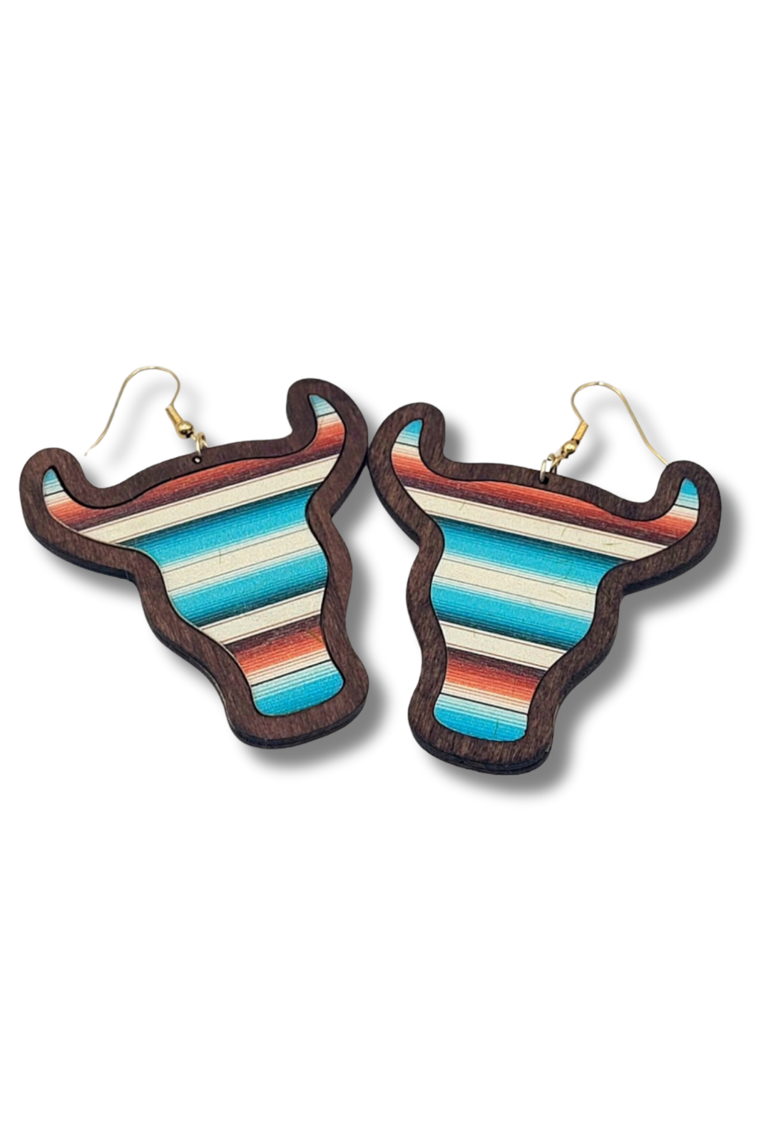 Retro Cowboy Aztec Style Wooden Bohemia Earrings