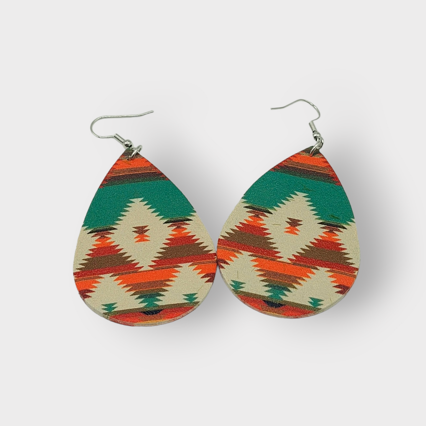 Bohemian Southwestern Lightweight Aztec Leather Earrings