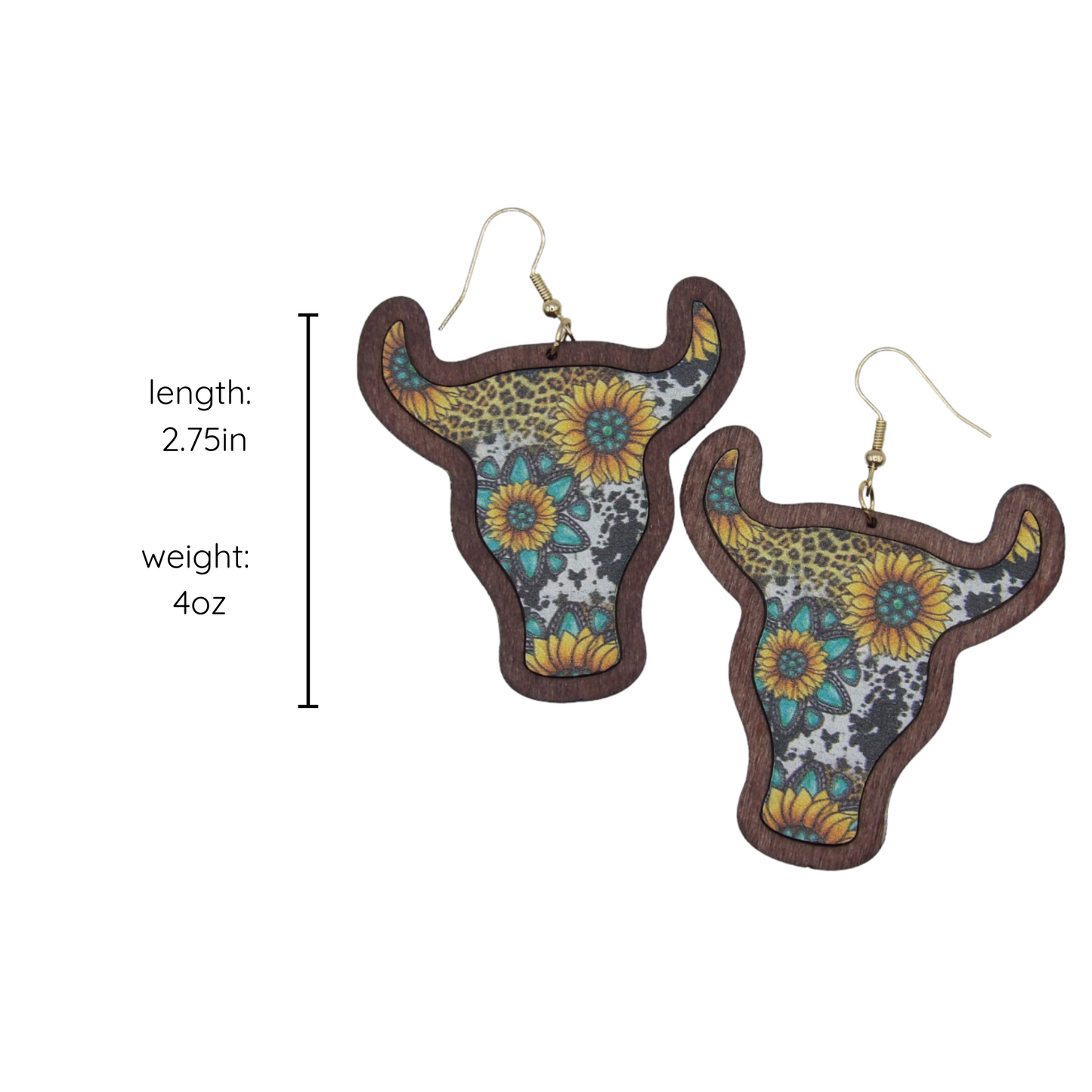 Retro Cowboy Aztec Style Wooden Bohemia Earrings