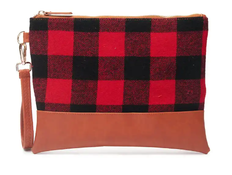 Cabin Chic Plaid Wristlet Wallet Clutch